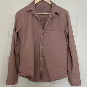 Frank Eileen Barry Famous Denim Shirt Pink Size Medium